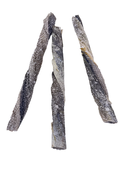 Dorschhaut Sticks gedreht