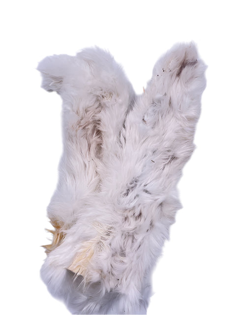 Kaninchenhautstangen mit Fell, circa 25cm