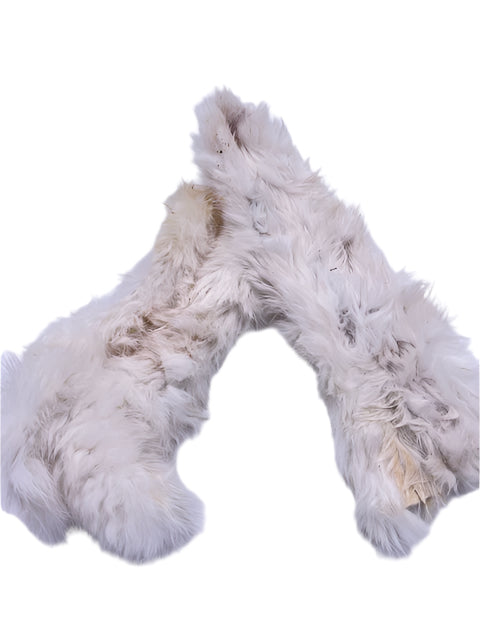 Konijnenvelstokjes met vacht, ca. 25 cm