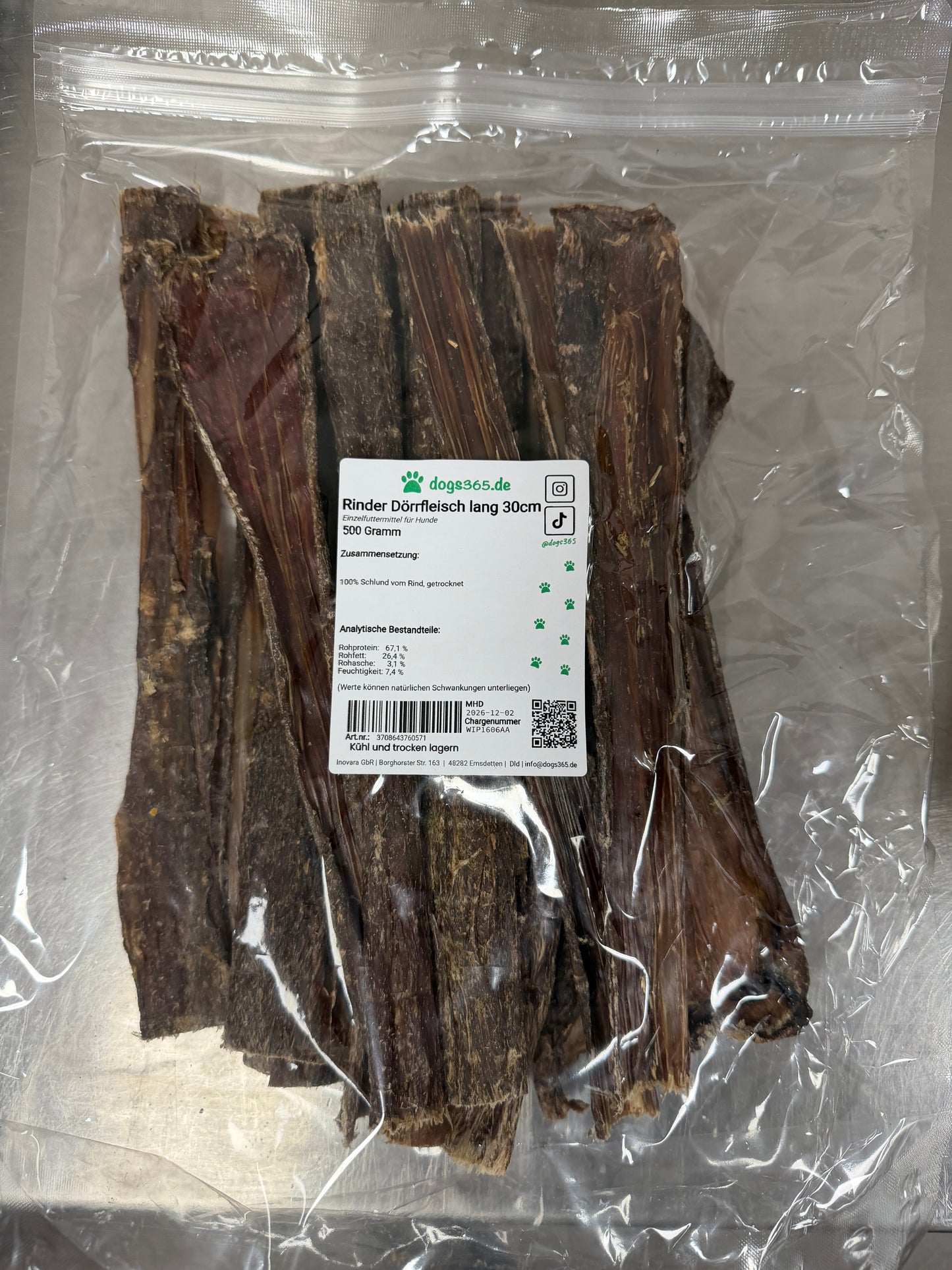 Rundvlees gedroogd vlees lang 30cm