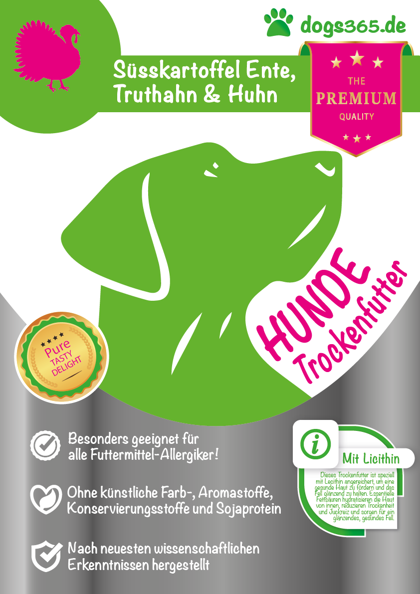 dogs365 Zoete aardappel eend, kalkoen en kip