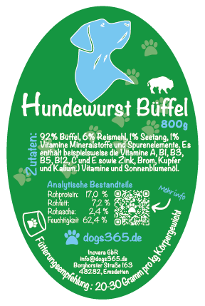 Buffalo hondenworst 800 gram
