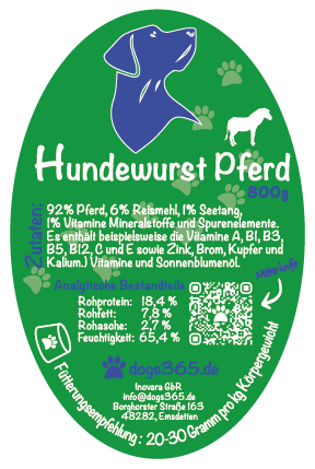 Hondenworst paard 800 gram